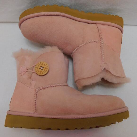 Ugg Bailey Button II Suede Water Resistant Pink Boots Size 6 Women New - Picture 6 of 10